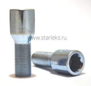 Болт колёсный М14x1.25x28 цинк конус, ключ внутренний 10-гранник CSTL17