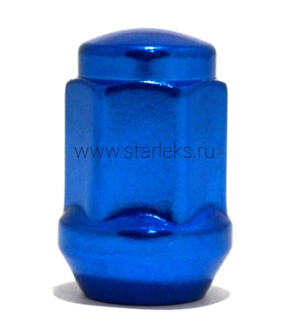 Гайка колёсная М12x1.25x35 синий хром конус, ключ 19