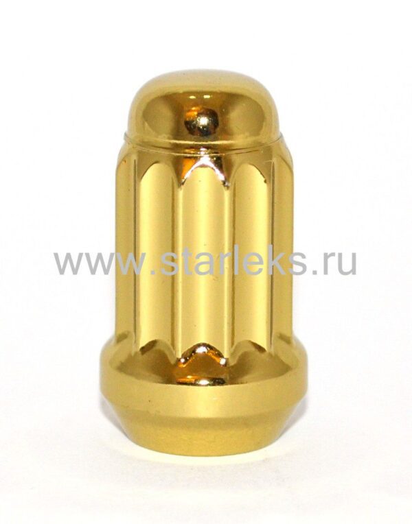 Гайка колёсная М12x1.25x35 золотой хром конус, ключ внешний 12-гранник 192112SD