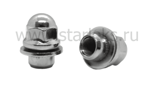 Гайка колёсная М12x1.5x37.5 хром пресс-шайба, ключ 21