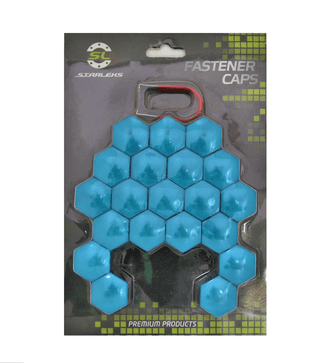 Голубые колпачки на болты и гайки 17 мм