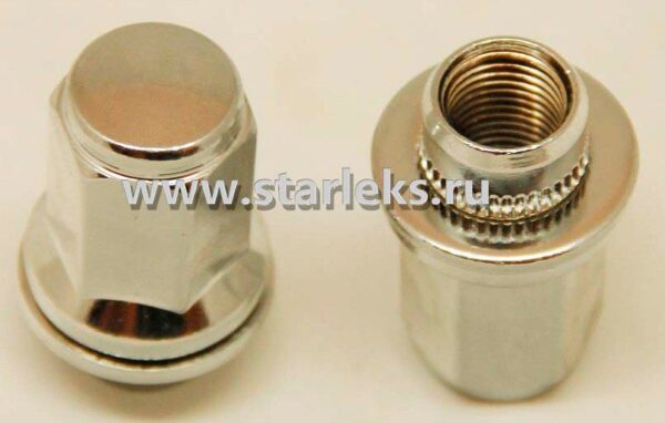 Гайка колёсная М12x1.5x47 хром пресс-шайба, ключ 21