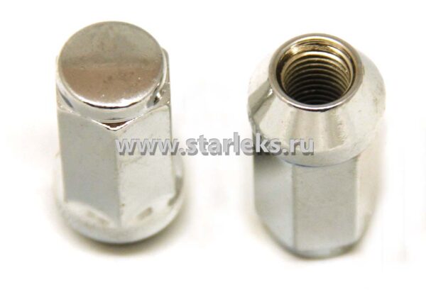 Гайка колёсная М1/2-20x44 хром конус, ключ 19