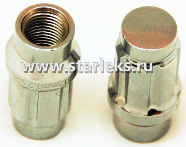 Гайка колёсная М12x1.5x35 хром конус с носиком, ключ наружний 6 лучей (KEYSD)