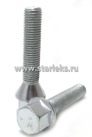 Болт колёсный М12x1.5x50 цинк конус, ключ 17