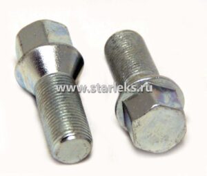 Болт колёсный М14x1.5x27 цинк конус, ключ 17