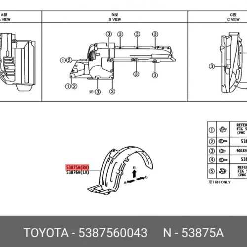 Подкрылок передний R EEP 15A150036