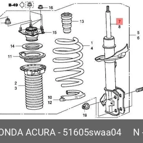 Амортизатор передний R газомасляный EEP 15B040037