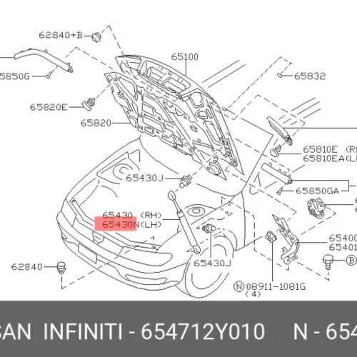 Амортизатор капота L EEP 15C060009