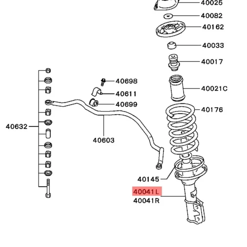 Амортизатор передний L газомасляный EEP 15D040032
