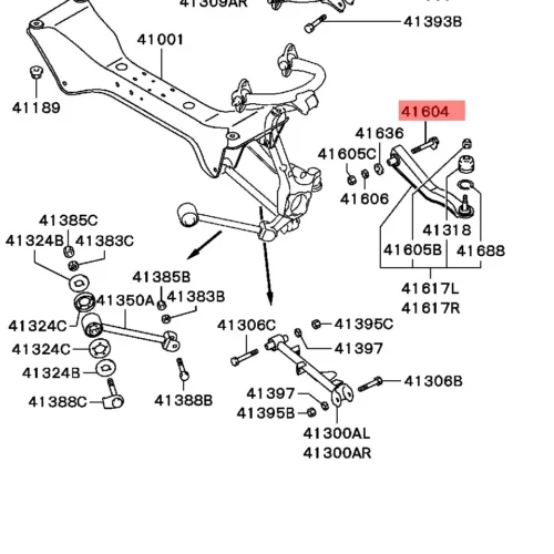 Болт рычага заднего с эксцентриком (комплект болт гайка) EEP 15D120027