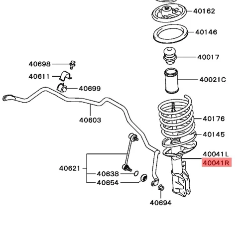 Амортизатор передний R газомасляный RAMEDER 20D040007