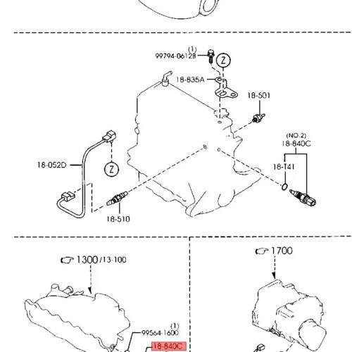 Датчик температуры ОЖ красный 85°C-90°C JPS J3677Z