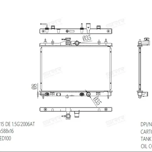Радиатор охлаждения двигателя SRR OE RAD-00161