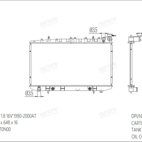 Радиатор охлаждения двигателя SRR OE RAD-00167
