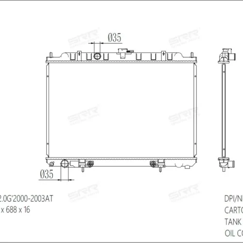 Радиатор охлаждения двигателя SRR OE RAD-00182