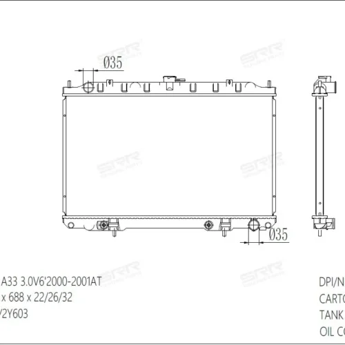 Радиатор охлаждения двигателя SRR OE RAD-00183