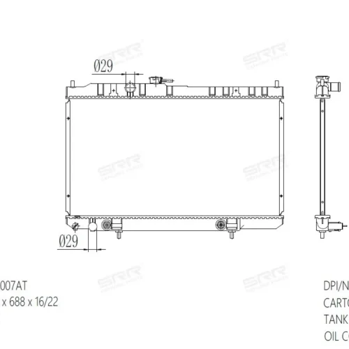 Радиатор охлаждения двигателя SRR OE RAD-00192