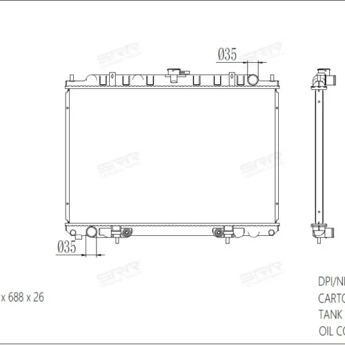 Радиатор охлаждения двигателя SRR OE RAD-00197