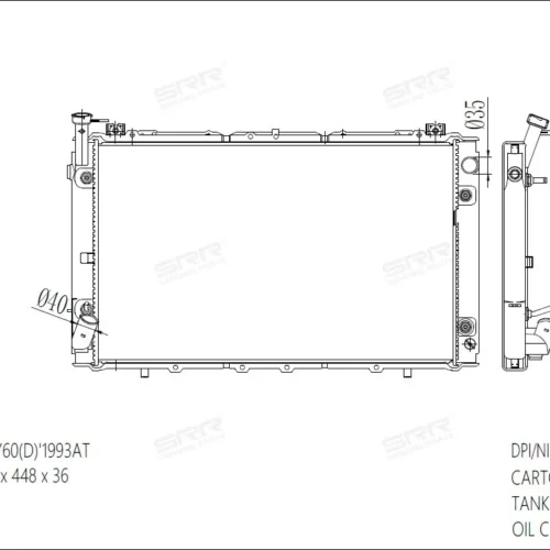 Радиатор охлаждения двигателя SRR OE RAD-00231