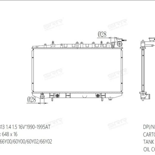 Радиатор охлаждения двигателя SRR OE RAD-00262