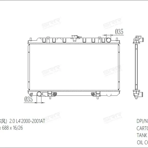 Радиатор охлаждения двигателя SRR OE RAD-00269