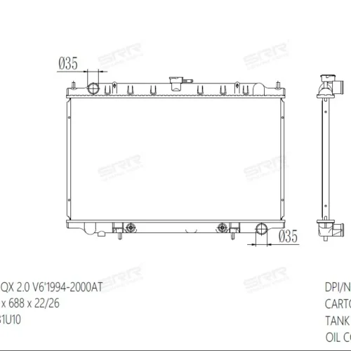 Радиатор охлаждения двигателя SRR OE RAD-00442