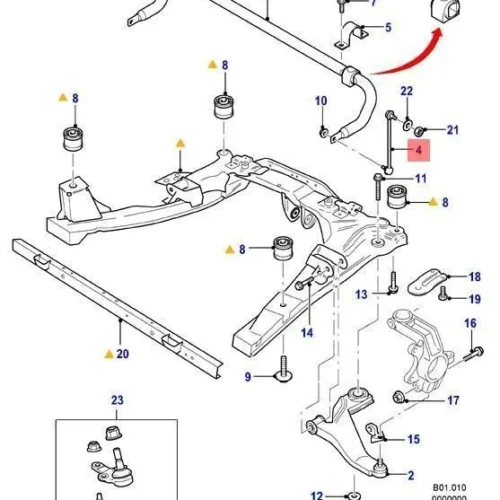 Стойка стабилизатора переднего SRR OE SL-56095