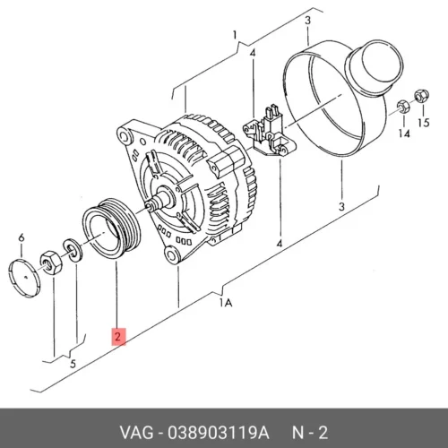 Шкив генератора TMG TT4140